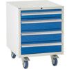 Euroslide Drawer Cabinet, 4 Drawers, Blue, 780 x 600 x 650mm thumbnail-0