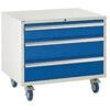 Euroslide Drawer Cabinet, 3 Drawers, Blue, 780 x 900 x 650mm thumbnail-0