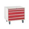 Euroslide Drawer Cabinet, 4 Drawers, Red, 780 x 900 x 650mm thumbnail-0