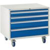 Euroslide Drawer Cabinet, 4 Drawers, Blue, 780 x 900 x 650mm thumbnail-0