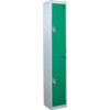 STANDARD LOCKER 1800X300X300mm 2 COMPARTMENT GREEN DOORS thumbnail-0