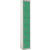 STANDARD LOCKER 1800X300X300mm 6 COMPARTMENT GREEN DOORS thumbnail-0