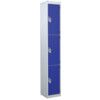 STANDARD LOCKER 1800X300X300mm 3 COMPARTMENT BLUE DOORS thumbnail-0