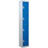 STANDARD LOCKER 1800X300X300mm 4 COMPARTMENT BLUE DOORS thumbnail-0