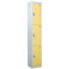 STANDARD LOCKER 1800X300X300mm 3 COMPARTMENT YELLOW DOORS thumbnail-0