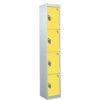 STANDARD LOCKER 1800X300X300mm 4 COMPARTMENT YELLOW DOORS thumbnail-0