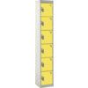 STANDARD LOCKER 1800X300X300mm 6 COMPARTMENT YELLOW DOORS thumbnail-0