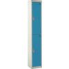 STANDARD LOCKER 1800X300X300mm 2 COMPARTMENT LIGHT BLUE DOORS thumbnail-0