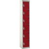 STANDARD LOCKER 1800X300X300mm 6 COMPARTMENT RED DOORS thumbnail-0