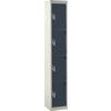 STANDARD LOCKER 1800X300X450mm 4 COMPARTMENT DARK GREY DOORS thumbnail-0