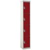 STANDARD LOCKER 1800X380X380mm 4 COMPARTMENT RED DOORS thumbnail-0