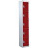 STANDARD LOCKER 1800X380X380mm 5 COMPARTMENT RED DOORS thumbnail-0