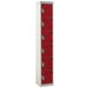 STANDARD LOCKER 1800X380X380mm 6 COMPARTMENT RED DOORS thumbnail-0