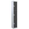 STANDARD LOCKER 1800X380X380mm 3 COMPARTMENT DARK GREY DOORS thumbnail-0