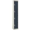 STANDARD LOCKER 1800X380X380mm 4 COMPARTMENT DARK GREY DOORS thumbnail-0