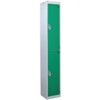 STANDARD LOCKER 1800X450X450mm 2 COMPARTMENT GREEN DOORS thumbnail-0