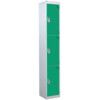 STANDARD LOCKER 1800X450X450mm 3 COMPARTMENT GREEN DOORS thumbnail-0