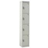 STANDARD LOCKER 1800X450X450mm 4 COMPARTMENT LIGHT GREY DOORS thumbnail-0