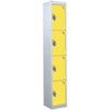 STANDARD LOCKER 1800X450X450mm 4 COMPARTMENT YELLOW DOORS thumbnail-0