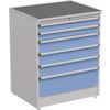 Drawer Cabinet, 6 Drawers, Blue, 1100 x 910 x 715mm thumbnail-0