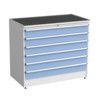 Drawer Cabinet, 6 Drawers, Blue, 1100 x 1330 x 715mm thumbnail-0