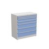 Drawer Cabinet, 7 Drawers, Blue, 1400 x 1330 x 715mm thumbnail-0