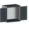 CUBIO SMLF-858-1 CUPBOARD WITH PERFO DOORS-LIGHT/ANTH GREY thumbnail-0