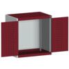 CUBIO SMLF-858-1 CUPBOARD WITH PERFO DOORS-LIGHT GREY/RED thumbnail-0