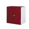 CUBIO SMLF-8508-2 CUPBOARD WITH LOUVRE DOORS-LIGHT GREY/RED thumbnail-0