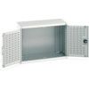 CUBIO SMLF-1058-2 CUPBOARD WITH LOUVRE DOORS-LIGHT GREY thumbnail-0