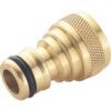 Threaded Tap Connector, Female, 1/2in, Brass Material, Brass Colour, Individual thumbnail-0