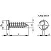 2.9x13mm SECURITY 1-WAY TAP SCREW A2 thumbnail-0