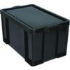 Storage Box with Lid, Plastic, Black, 710x440x380mm, 84L thumbnail-0