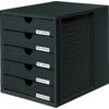 5 DRAWER STORAGE UNIT BLACK/BLACK (CLOSED) thumbnail-1