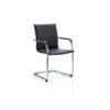 Echo Leather Cantilever Chair With Arms Black thumbnail-0