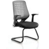 Relay Airmesh Seat Operator Chair With Arms Black/Silver Back thumbnail-0