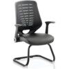 Relay Leather Seat Operator Chair With Arms Black Back thumbnail-0