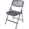 BLACK FOLDING CHAIR WITH PERFORATED SEAT/BACK SUPPORT thumbnail-0