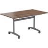 1200mm RECTANGULAR TILT TOP TABLE - SILVER/DARK WALNUT thumbnail-0