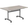 1200mm RECTANGULAR TILT TOP TABLE - SILVER/GREY OAK thumbnail-0