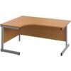 Single Upright Crescent Desk, Left Hand, Oak/Silver, H1600 x W1200mm thumbnail-0