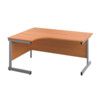 Single Upright Crescent Desk, Left Hand, Beech/Silver, H1800 x W1200mm thumbnail-0