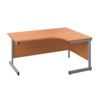 Single Upright Crescent Desk, Right Hand, Beech/Silver, H1800 x W1200mm thumbnail-0