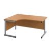 Single Upright Crescent Desk, Left Hand, Oak/Silver, H1800 x W1200mm thumbnail-0