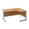 Single Upright Crescent Desk, Right Hand, Oak/Silver, H1800 x W1200mm thumbnail-0