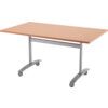 Rectangular Tilt Top Table, Beech/Silver, 1600mm Wide thumbnail-0