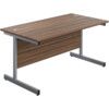 Single Upright Rectangular Desk, Walnut/Silver, 1200 x 800mm thumbnail-0