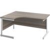 Single Upright Crescent Desk, Left Hand, Walnut/White, H1600 x W1200mm thumbnail-0