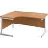 Single Upright Crescent Desk, Left Hand, Oak/White, H1600 x W1200mm thumbnail-0