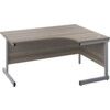 Single Upright Crescent Desk, Right Hand, Grey Oak/Silver, H1600 x W1200mm thumbnail-0